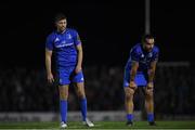 8 November 2019; Ross Byrne, left, and James Lowe of Leinster during the Guinness PRO14 Round 6 match between Connacht and Leinster at the Sportsground in Galway. Photo by Ramsey Cardy/Sportsfile