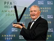 9 November 2019; PFA Ireland Merit Award winner John Givens is pictured with his award during the PFA Ireland Awards 2019 at The Marker Hotel in Dublin. Photo by Seb Daly/Sportsfile