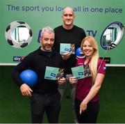 10 November 2019; Ireland and Leinster rugby legend Devin Toner, former Republic of Ireland International football player Stephen Hunt and LPGA tour golfer Stephanie Meadow in attendance at the launch of the Sports Extra Pass on NOW TV in Dundrum Town Centre on Saturday. The Sports Extra Pass means sports fans can now watch all the action on BT Sport and Premier Sports, including UEFA Champions League, Champions Cup Rugby and Premier League 3pm kick offs, all without a contract. For more information go to www.nowtv.com/ie. Photo by Matt Browne/Sportsfile