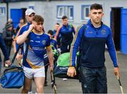 10 November 2019; Aaron Gillane of Patrickswell, right, arrives alongside team-mate prior to the AIB Munster GAA Hurling Senior Club Championship Semi-Final match between Patrickswell and Ballygunner at Walsh Park in Waterford. Photo by Seb Daly/Sportsfile