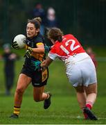 10 November 2019; Roisín O'Sullivan of Mourneabbey in action against Louise Kerley of Donaghmoyne during the All-Ireland Ladies Senior Club Football Championship Semi-Final match between Mourneabbey and Donaghmoyne at Clyda Rovers GAA Club in Mourneabbey, Co Cork. Photo by Eóin Noonan/Sportsfile