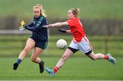 10 November 2019; Jodi Egan of Foxrock - Cabinteely in action against Siobhan Fahy of Kilkerrin - Clonberne during the All-Ireland Ladies Football Senior Club Championship Semi-Final match between Kilkerrin - Clonberne and Foxrock - Cabinteely at the Connacht GAA Centre of Excellence in Claremorris, Co Mayo. Photo by Piaras Ó Mídheach/Sportsfile