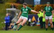 10 November 2019; Ellen Murphy of Ireland kicks a penalty during the Women's Rugby International match between Ireland and Wales at the UCD Bowl in Dublin. Photo by David Fitzgerald/Sportsfile
