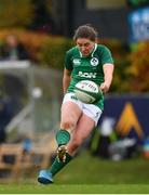 10 November 2019; Ellen Murphy of Ireland kicks a penalty during the Women's Rugby International match between Ireland and Wales at the UCD Bowl in Dublin. Photo by David Fitzgerald/Sportsfile
