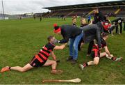 10 November 2019; Barry O'Sullivan of Ballygunner, left, is congratulated by a supporter following his side's victory during the AIB Munster GAA Hurling Senior Club Championship Semi-Final match between Patrickswell and Ballygunner at Walsh Park in Waterford. Photo by Seb Daly/Sportsfile