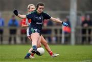 10 November 2019; Katie McNally of Foxrock - Cabinteely in action against Hannah Noone of Kilkerrin - Clonberne during the All-Ireland Ladies Football Senior Club Championship Semi-Final match between Kilkerrin - Clonberne and Foxrock - Cabinteely at the Connacht GAA Centre of Excellence in Claremorris, Co Mayo. Photo by Piaras Ó Mídheach/Sportsfile
