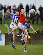 10 November 2019; Fergal O’Donohoe of Newtown Blues in action against Michael Darragh Macauley and James Holland of Ballyboden St Enda's during the AIB Leinster GAA Football Senior Club Championship Quarter-Final match between Newtown Blues and Ballyboden St Enda's at the Gaelic Grounds in Drogheda, Co Louth. Photo by Oliver McVeigh/Sportsfile