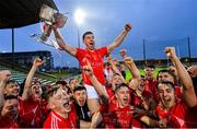 10 November 2019; East Kerry captain Dan O'Donoghue and his team-mates celebrate with the Bishop Moynihan cup after the Kerry County Senior Club Football Championship Final match between East Kerry and Dr. Crokes at Austin Stack Park in Tralee, Kerry. Photo by Brendan Moran/Sportsfile