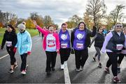 10 November 2019; Runners, from left, Phyllis Brophy, Mary Gillespie and Carol Waters in action during the Remembrance Run 5k at Phoenix Park in Dublin. Photo by David Fitzgerald/Sportsfile