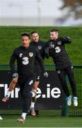 11 November 2019; Jack Byrne, right, and Conor Hourihane during a Republic of Ireland training session at the FAI National Training Centre in Abbotstown, Dublin. Photo by Stephen McCarthy/Sportsfile