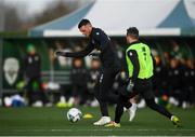 11 November 2019; Troy Parrott, left, and Alan Judge during a Republic of Ireland training session at the FAI National Training Centre in Abbotstown, Dublin. Photo by Stephen McCarthy/Sportsfile