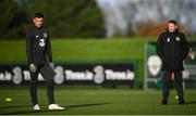 11 November 2019; Troy Parrott and Republic of Ireland assistant coach Robbie Keane during a Republic of Ireland training session at the FAI National Training Centre in Abbotstown, Dublin. Photo by Stephen McCarthy/Sportsfile