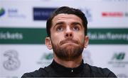 12 November 2019; Robbie Brady during a Republic of Ireland press conference at the FAI National Training Centre in Abbotstown, Dublin. Photo by Stephen McCarthy/Sportsfile