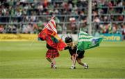19 May 2019; Sisters Mairéad Purcell, aged three, and five-year-old Clodagh Purcell, from the CBS Pipe Band in Limerick, fly the flags in the Gaelic Grounds. But Cork are marching to a different tune and give the All-Ireland champions a sharp wake-up call  Photo by Diarmuid Greene/Sportsfile