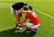 14 July 2019; It’s not often a player strikes 3-10 and still ends up on the losing side but that’s the experience of Cork’s Patrick Horgan in this All-Ireland quarter-final. Meanwhile, it’s upwards and onwards for Kilkenny and their goalkeeper Eoin Murphy, here consoling Séamus Harnedy at the final whistle. Photo by Ray McManus/Sportsfile
