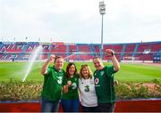 12 November 2019; Republic of Ireland supporters, from left, Denis and Siobhan Sinnott, and Anne and Shane O'Brien prior to the UEFA Women's 2021 European Championships Qualifier - Group I match between Greece and Republic of Ireland at Nea Smyrni Stadium in Athens, Greece. Photo by Harry Murphy/Sportsfile