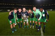 3 November 2019; Shamrock Rovers players, from left, Dylan Watts, Aaron Greene, Jack Byrne, Greg Bolger, Roberto Lopes and Thomas Oluwa following the extra.ie FAI Cup Final between Dundalk and Shamrock Rovers at the Aviva Stadium in Dublin. Photo by Stephen McCarthy/Sportsfile