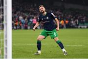 3 November 2019; Greg Bolger of Shamrock Rovers celebrates scoring a penalty during the extra.ie FAI Cup Final between Dundalk and Shamrock Rovers at the Aviva Stadium in Dublin. Photo by Stephen McCarthy/Sportsfile