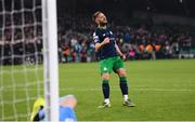 3 November 2019; Greg Bolger of Shamrock Rovers celebrates scoring a penalty during the extra.ie FAI Cup Final between Dundalk and Shamrock Rovers at the Aviva Stadium in Dublin. Photo by Stephen McCarthy/Sportsfile