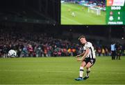 3 November 2019; Daniel Cleary of Dundalk takes a penalty during the extra.ie FAI Cup Final between Dundalk and Shamrock Rovers at the Aviva Stadium in Dublin. Photo by Stephen McCarthy/Sportsfile