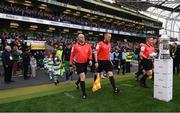 3 November 2019; Match officials during the extra.ie FAI Cup Final between Dundalk and Shamrock Rovers at the Aviva Stadium in Dublin. Photo by Stephen McCarthy/Sportsfile