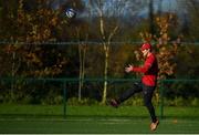 12 November 2019; Tyler Bleyendaal during a Munster Rugby squad training session at University of Limerick in Limerick. Photo by Brendan Moran/Sportsfile