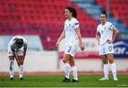 12 November 2019; Niamh Fahey of Republic of Ireland, centre, and team-mates look dejected following the UEFA Women's 2021 European Championships Qualifier - Group I match between Greece and Republic of Ireland at Nea Smyrni Stadium in Athens, Greece. Photo by Harry Murphy/Sportsfile