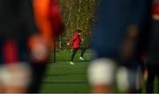 12 November 2019; JJ Hanrahan warms up seperately during a Munster Rugby squad training session at University of Limerick in Limerick. Photo by Brendan Moran/Sportsfile