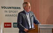 12 November 2019; Paraic Duffy, Chairperson of the Judging Panel, speaking during the Volunteers in Sport Awards presented by Federation of Irish Sport with EBS at Farmleigh House in Phoenix Park, Dublin. Photo by Sam Barnes/Sportsfile