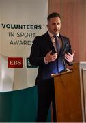 12 November 2019; Richard Gernon, Regional Manager EBS, speaking during the Volunteers in Sport Awards presented by Federation of Irish Sport with EBS at Farmleigh House in Phoenix Park, Dublin. Photo by Sam Barnes/Sportsfile