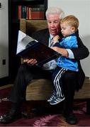 12 November 2019; In attendance at the Launch of A Season of Sundays 2019 at Croke Park in Dublin, are Sportsfile's Ray McManus, and his grandson Rian Cuddihy, aged 2, from Harold's Cross, Dublin. Photo by Sam Barnes/Sportsfile