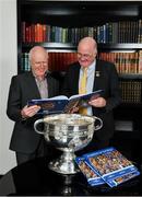 12 November 2019; In attendance at the Launch of A Season of Sundays 2019 at Croke Park in Dublin, are Uachtarán Cumann Lúthchleas Gael, John Horan, right, and John Comerford, Chief Operations Officer, Carrolls of Tullamore. Photo by Sam Barnes/Sportsfile