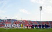 12 November 2019; Greece and Republic of Ireland players line up prior to  the UEFA Women's 2021 European Championships Qualifier - Group I match between Greece and Republic of Ireland at Nea Smyrni Stadium in Athens, Greece. Photo by Harry Murphy/Sportsfile