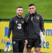 13 November 2019; Jack Byrne, left, and Troy Parrott following a Republic of Ireland training session at the FAI National Training Centre in Abbotstown, Dublin. Photo by Stephen McCarthy/Sportsfile