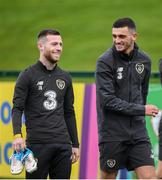 13 November 2019; Jack Byrne, left, and Troy Parrott following a Republic of Ireland training session at the FAI National Training Centre in Abbotstown, Dublin. Photo by Stephen McCarthy/Sportsfile