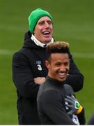 13 November 2019; Manager Mick McCarthy and Callum Robinson during a Republic of Ireland training session at the FAI National Training Centre in Abbotstown, Dublin. Photo by Stephen McCarthy/Sportsfile