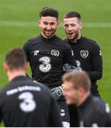 13 November 2019; Sean Maguire, left, and Jack Byrne during a Republic of Ireland training session at the FAI National Training Centre in Abbotstown, Dublin. Photo by Stephen McCarthy/Sportsfile