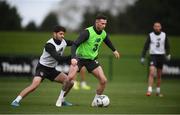 13 November 2019; Alan Browne and Robbie Brady, left, during a Republic of Ireland training session at the FAI National Training Centre in Abbotstown, Dublin. Photo by Stephen McCarthy/Sportsfile