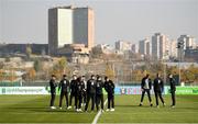 14 November 2019; Republic of Ireland players walk the pitch prior to the UEFA European U21 Championship Qualifier Group 1 match between Armenia and Republic of Ireland at the FFA Academy Stadium in Yerevan, Armenia. Photo by Harry Murphy/Sportsfile