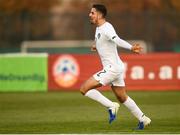 14 November 2019; Zachary Elbouzedi of Republic of Ireland celebrates after scoring his side's first goal during the UEFA European U21 Championship Qualifier Group 1 match between Armenia and Republic of Ireland at the FFA Academy Stadium in Yerevan, Armenia. Photo by Harry Murphy/Sportsfile