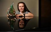 14 November 2019; Lauren Garland of Donaghmoyne with The Croke Park / LGFA Player of the Month award for October at The Croke Park hotel on Jones Road in Dublin. Lauren was a key player for Monaghan club Donaghmoyne as they retained the Ulster Senior Club Championship title in October. Lauren scored two crucial points in the Provincial Final victory over Donegal’s Termon. Photo by David Fitzgerald/Sportsfile