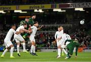 14 November 2019; Derrick Williams of Republic of Ireland heads to score his side's first goal during the International Friendly match between Republic of Ireland and New Zealand at the Aviva Stadium in Dublin. Photo by Seb Daly/Sportsfile