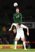 14 November 2019; Kevin Long of Republic of Ireland in action against Chris Wood of New Zealand during the 3 International Friendly match between Republic of Ireland and New Zealand at the Aviva Stadium in Dublin. Photo by Stephen McCarthy/Sportsfile