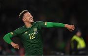 14 November 2019; Callum Robinson of Republic of Ireland celebrates after scoring his side's third goal during the International Friendly match between Republic of Ireland and New Zealand at the Aviva Stadium in Dublin. Photo by Stephen McCarthy/Sportsfile