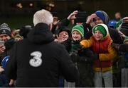 14 November 2019; Republic of Ireland manager Mick McCarthy with supporters after the 3 International Friendly match between Republic of Ireland and New Zealand at the Aviva Stadium in Dublin. Photo by Stephen McCarthy/Sportsfile