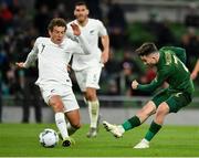 14 November 2019; Sean Maguire of Republic of Ireland in action against Joe Bell of New Zealand during the International Friendly match between Republic of Ireland and New Zealand at the Aviva Stadium in Dublin. Photo by Seb Daly/Sportsfile