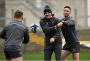 15 November 2019; Ulster defence coach Jared Payne, centre, along with John Cooney, right, during an Ulster Rugby Captain's Run at Kingspan Stadium in Belfast. Photo by Oliver McVeigh/Sportsfile