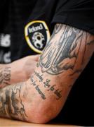 12 November 2019; A detailed view of tatoos on the arm of James McClean during a Republic of Ireland press conference at the FAI National Training Centre in Abbotstown, Dublin. Photo by Stephen McCarthy/Sportsfile