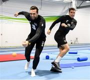 15 November 2019; Shane Duffy, left, and Seamus Coleman during a Republic of Ireland gym session at the Sport Ireland Institute in Abbotstown, Dublin. Photo by Stephen McCarthy/Sportsfile