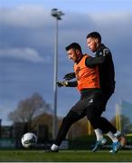 15 November 2019; Enda Stevens, left, and Matt Doherty during a Republic of Ireland training session at the FAI National Training Centre in Abbotstown, Dublin. Photo by Stephen McCarthy/Sportsfile
